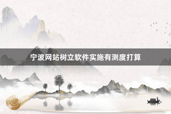 宁波网站树立软件实施有测度打算