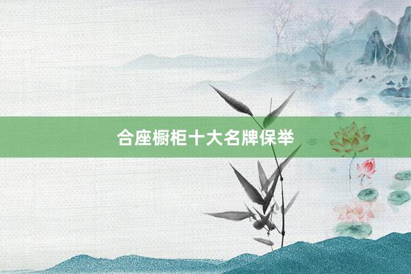 合座橱柜十大名牌保举